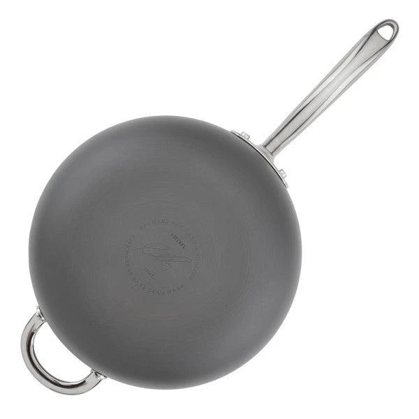 4-Quart Professional Hard Anodized Nonstick Saucier with Lid - Image 8