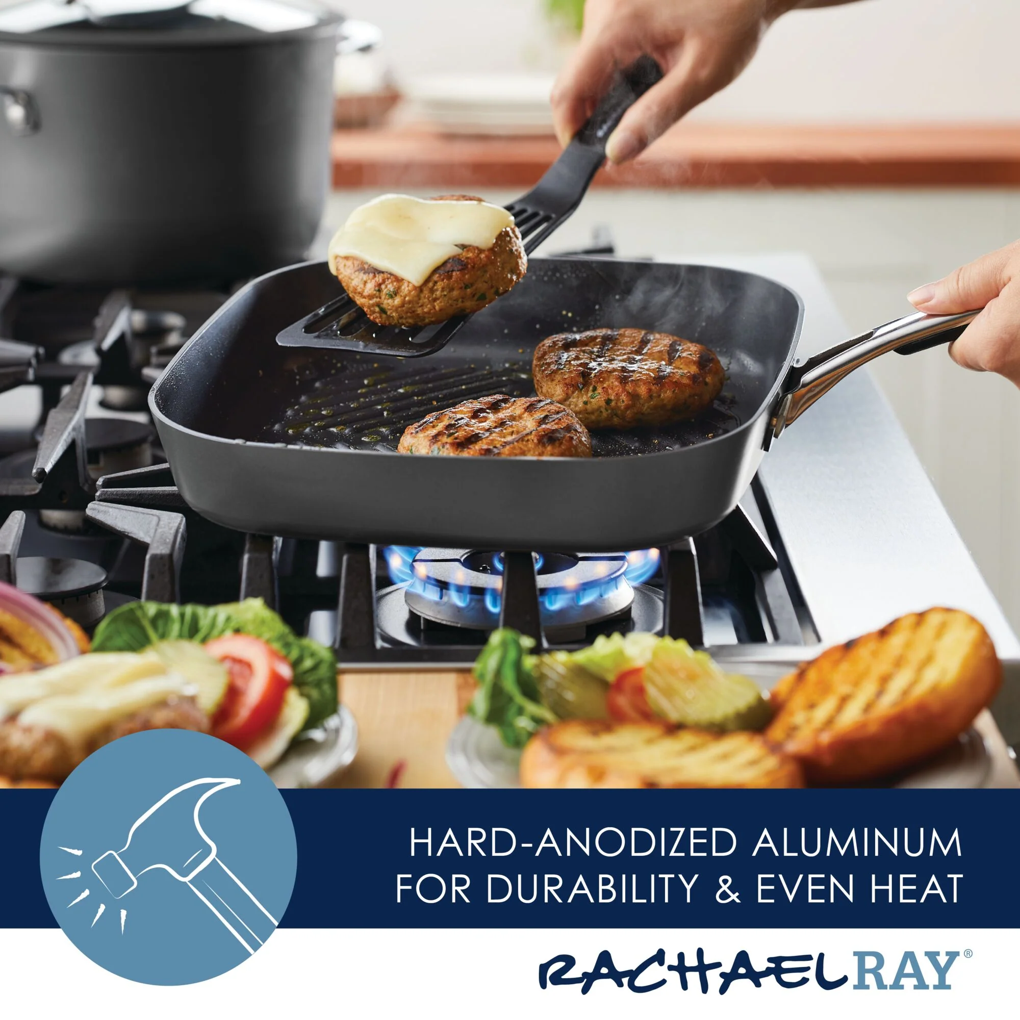 11-Inch Cook + Create Hard Anodized Nonstick Deep Grill Pan - Image 4