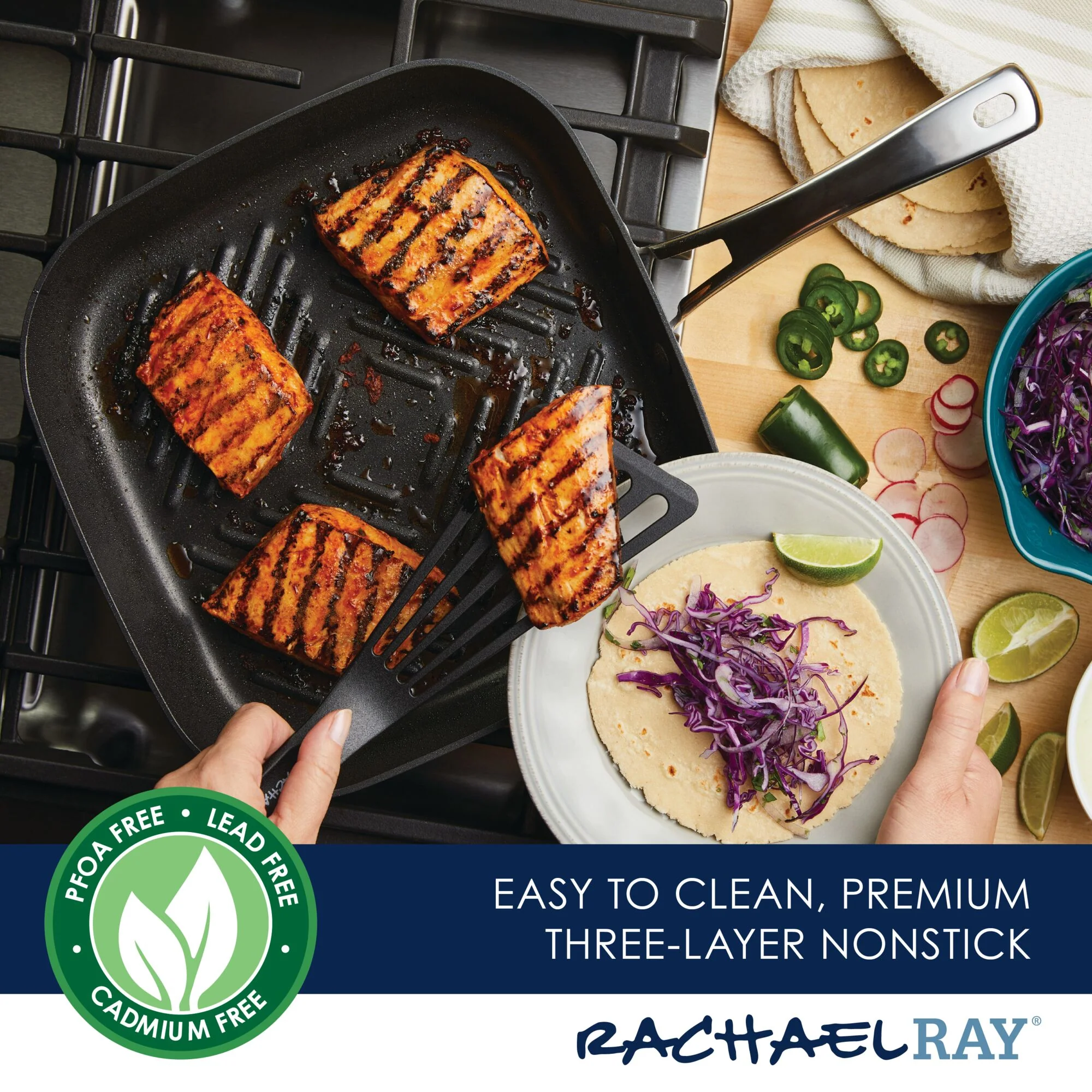 11-Inch Cook + Create Hard Anodized Nonstick Deep Grill Pan - Image 5