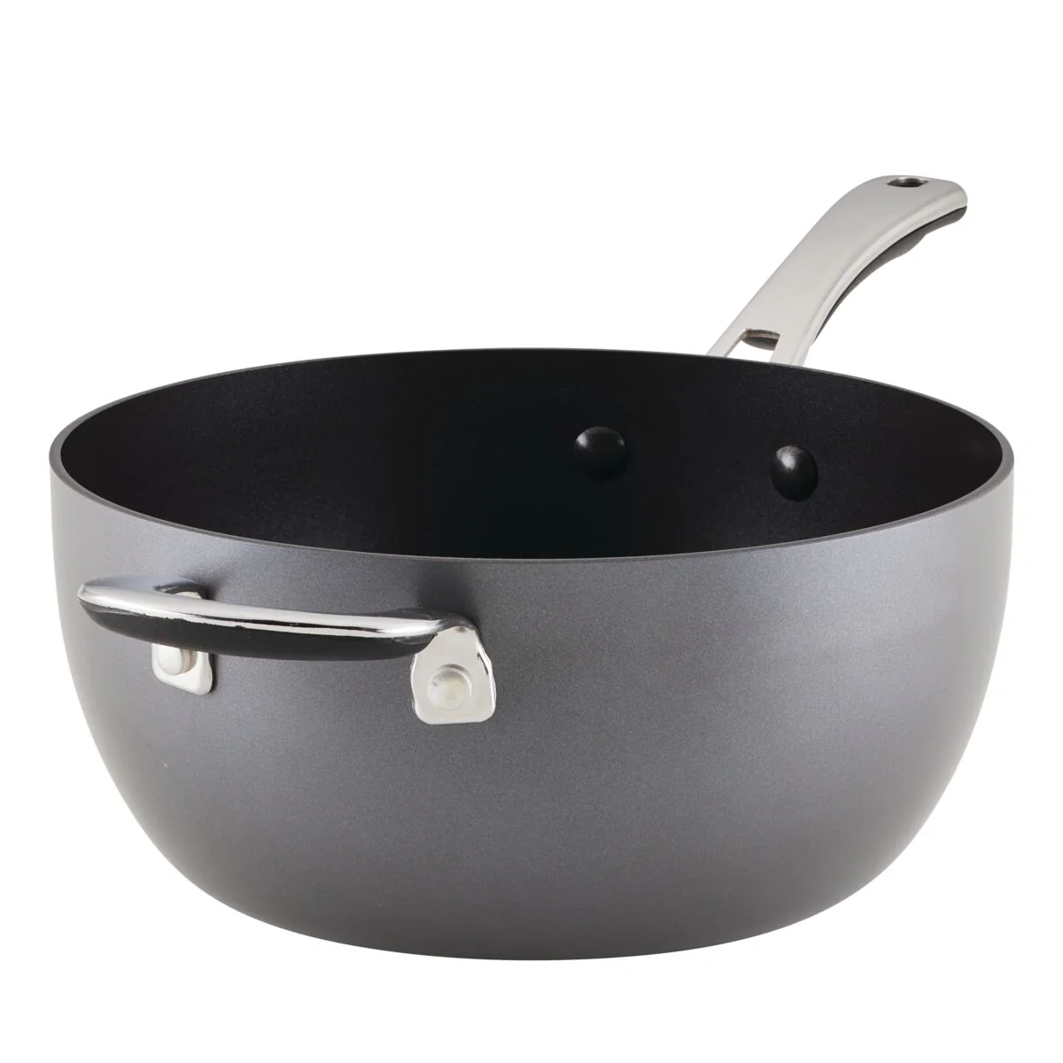 4.5-Quart Cook + Create Hard Anodized Nonstick Saucier Pan with Lid and Helper Handle - Image 2