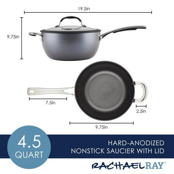 4.5-Quart Cook + Create Hard Anodized Nonstick Saucier Pan with Lid and Helper Handle - Image 7