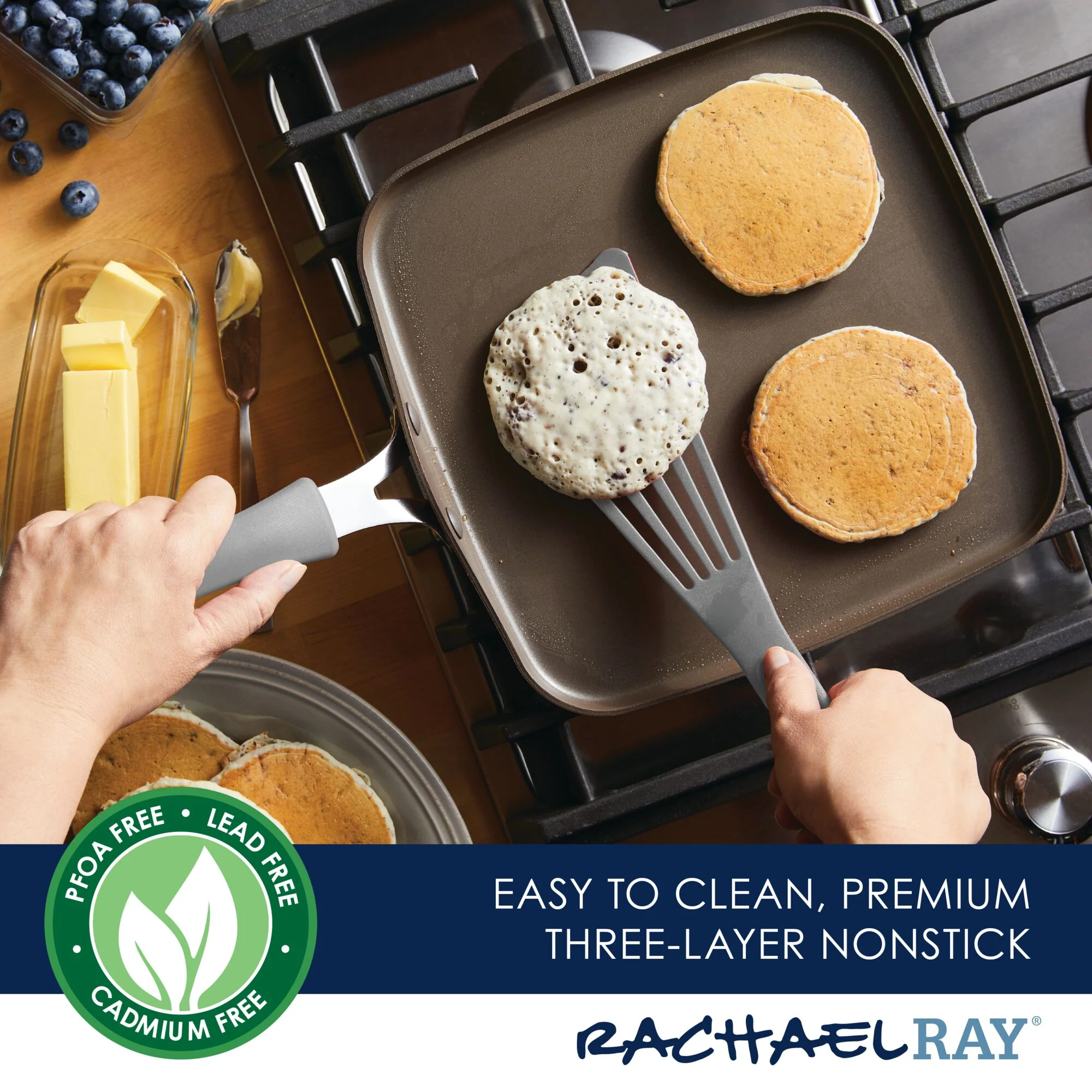 11-Inch Cook + Create Nonstick Square Griddle Pan - Image 5