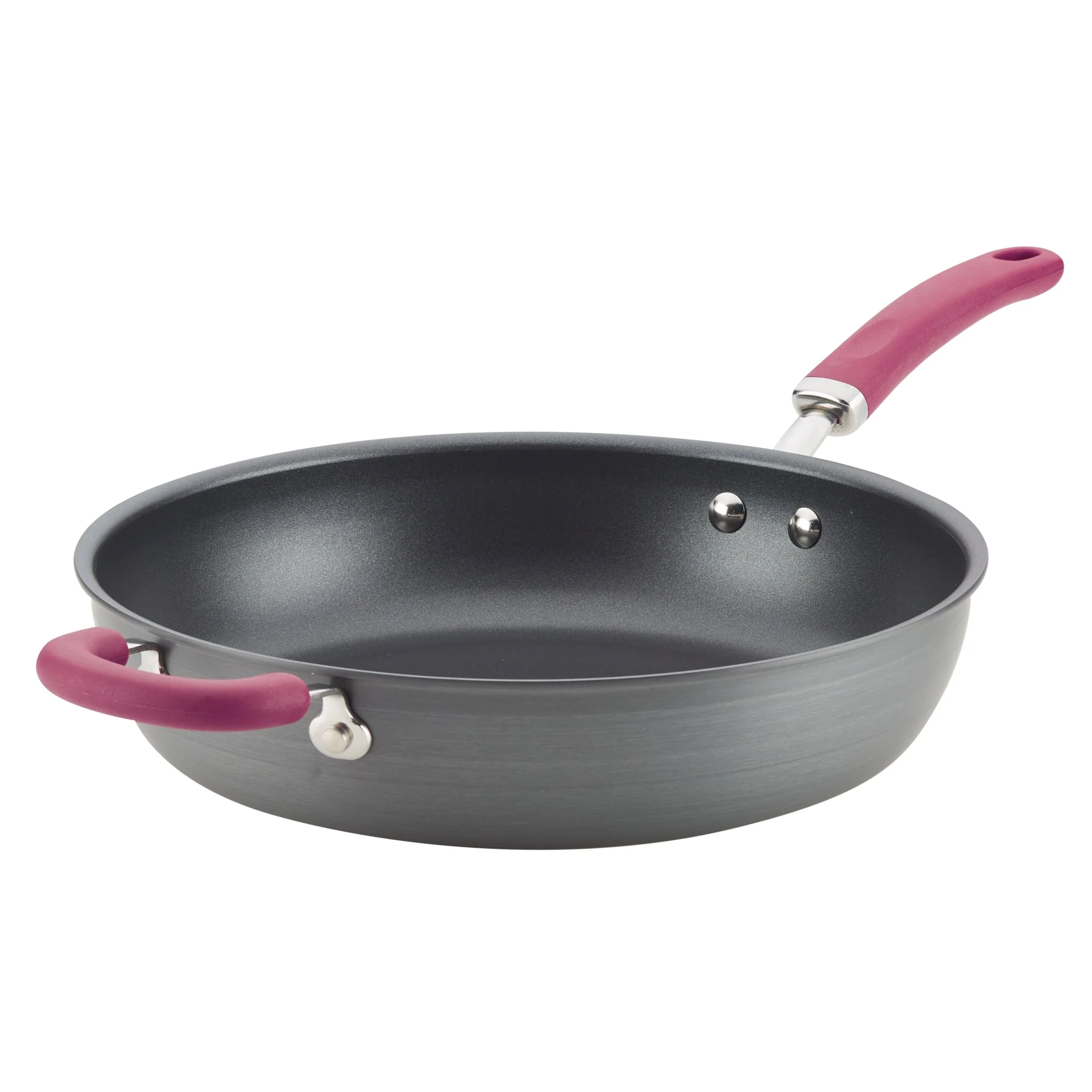 12.5-Inch Anodized Nonstick Induction Deep Frying Pan with Helper Handle - Image 14