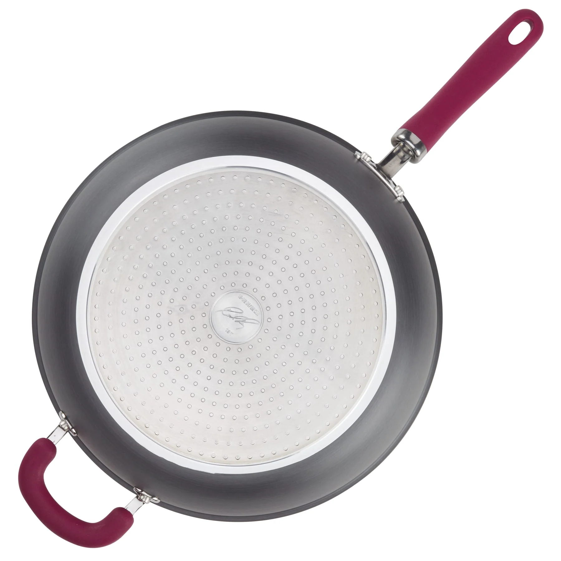 12.5-Inch Anodized Nonstick Induction Deep Frying Pan with Helper Handle - Image 4