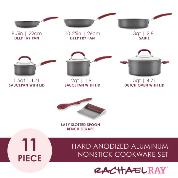 11-Piece Hard Anodized Nonstick Induction Cookware Set - Image 24