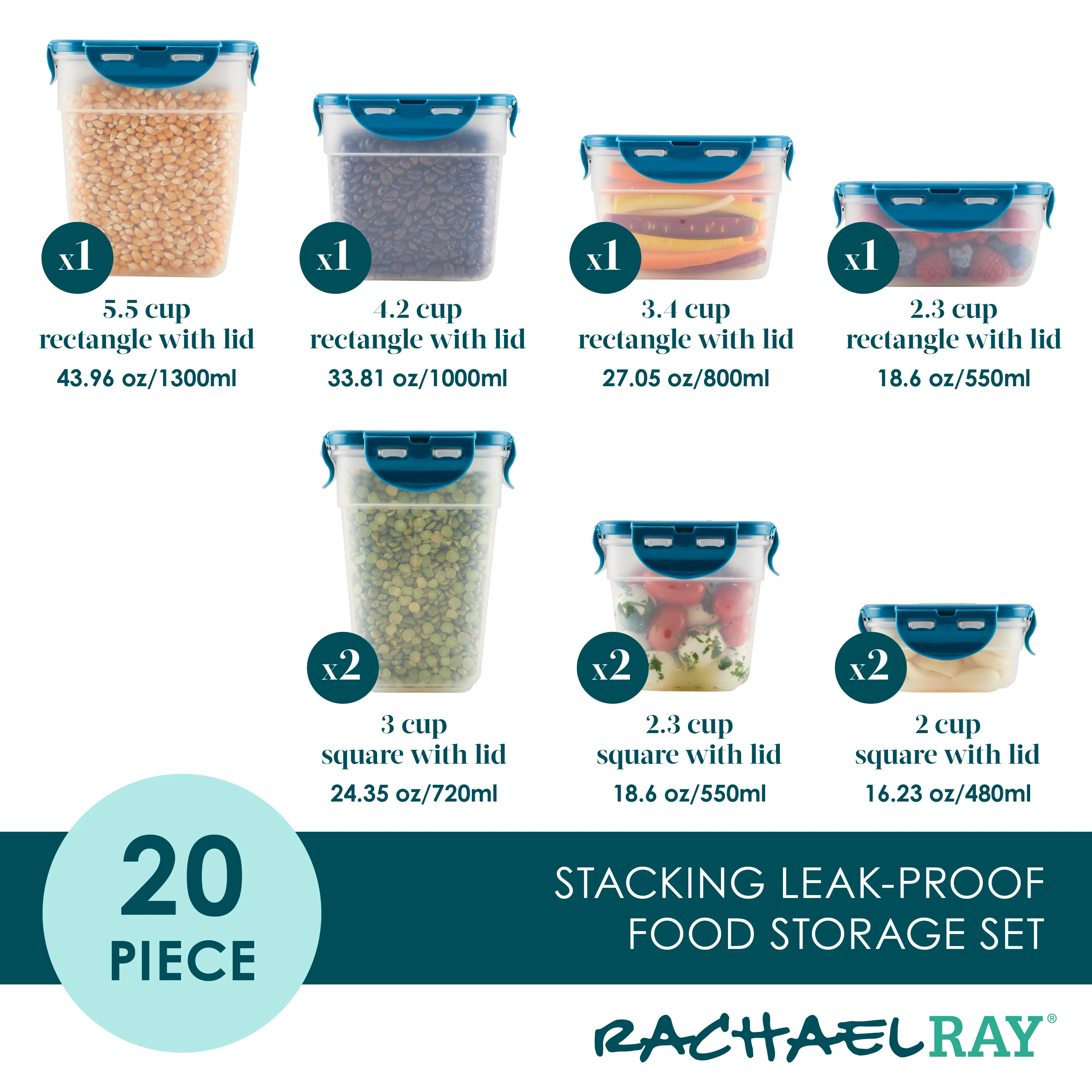 20-Piece Nestable Storage Containers - Image 6