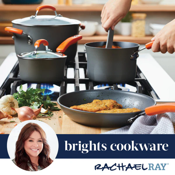 10-Piece Classic Brights Hard Anodized Nonstick Cookware Set - Image 4