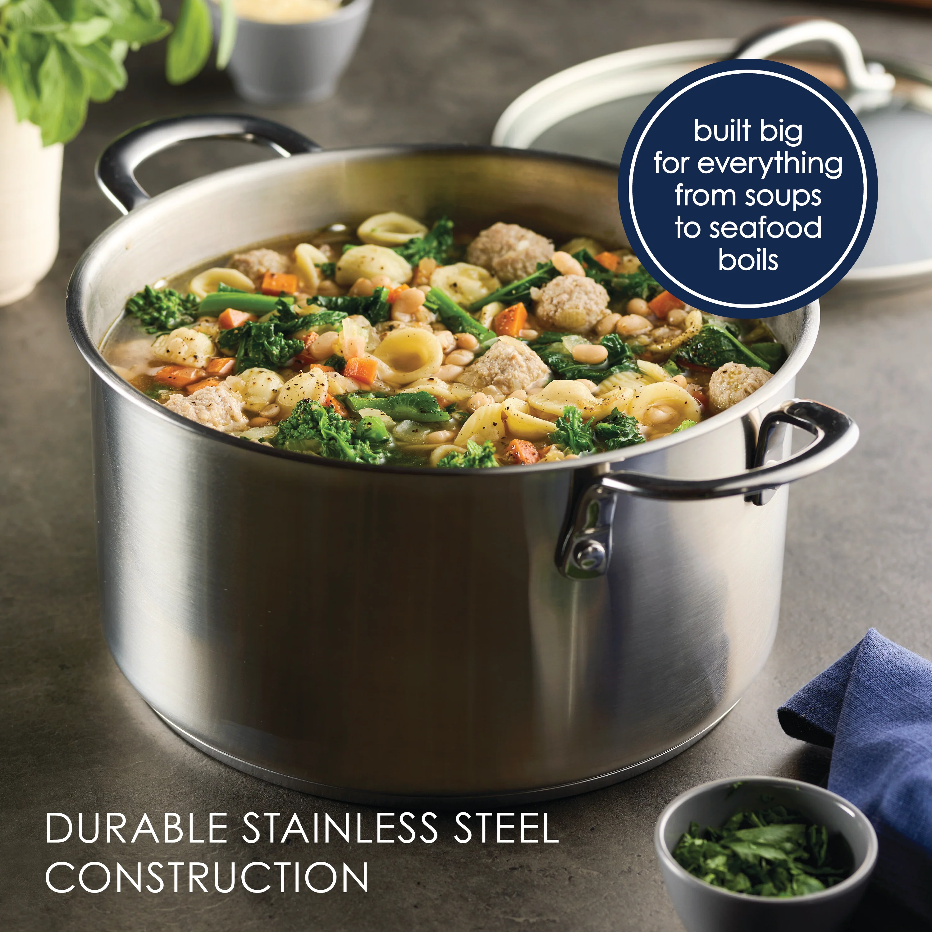 6-Quart Stainless Steel Induction Stockpot with Lid - Image 3