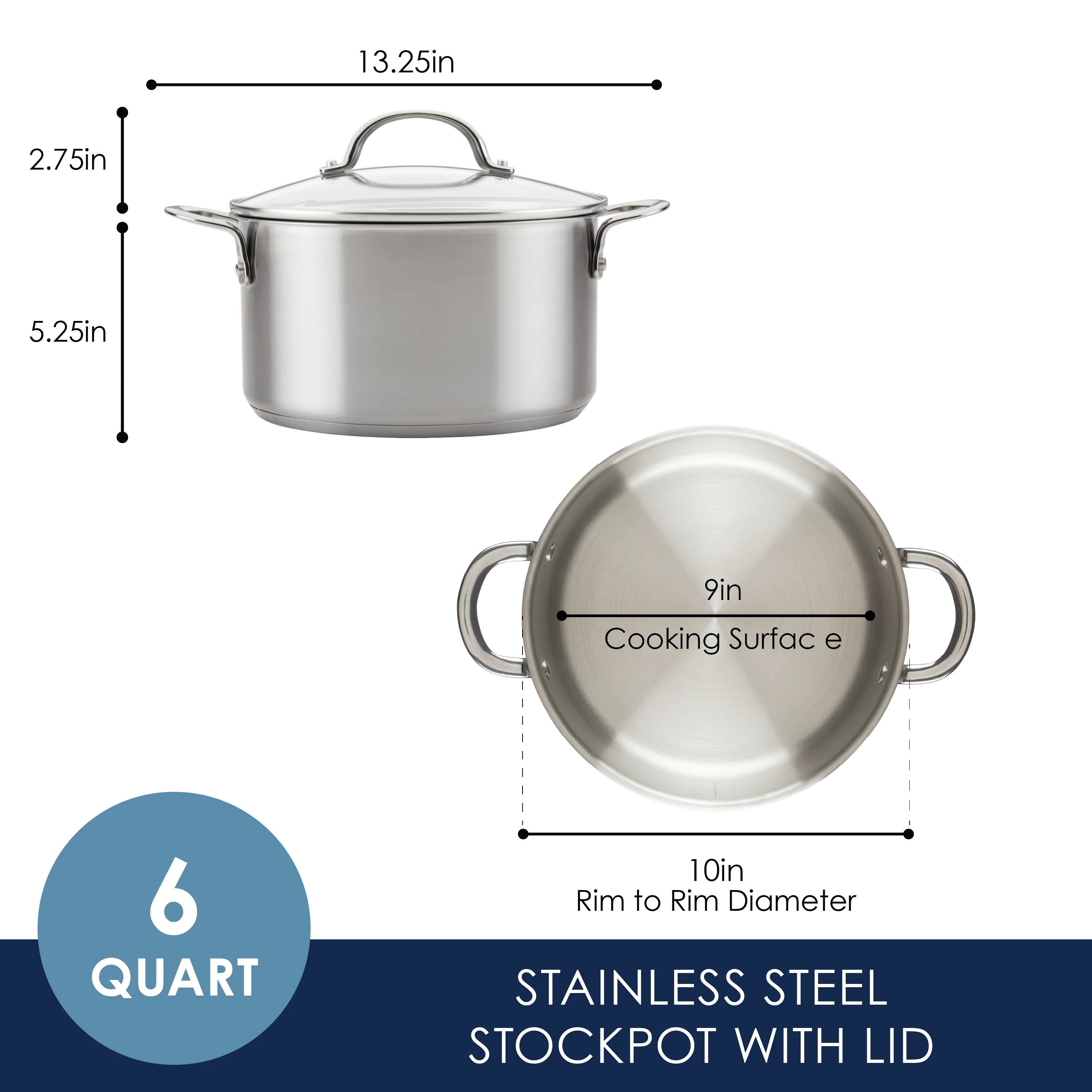 6-Quart Stainless Steel Induction Stockpot with Lid - Image 6