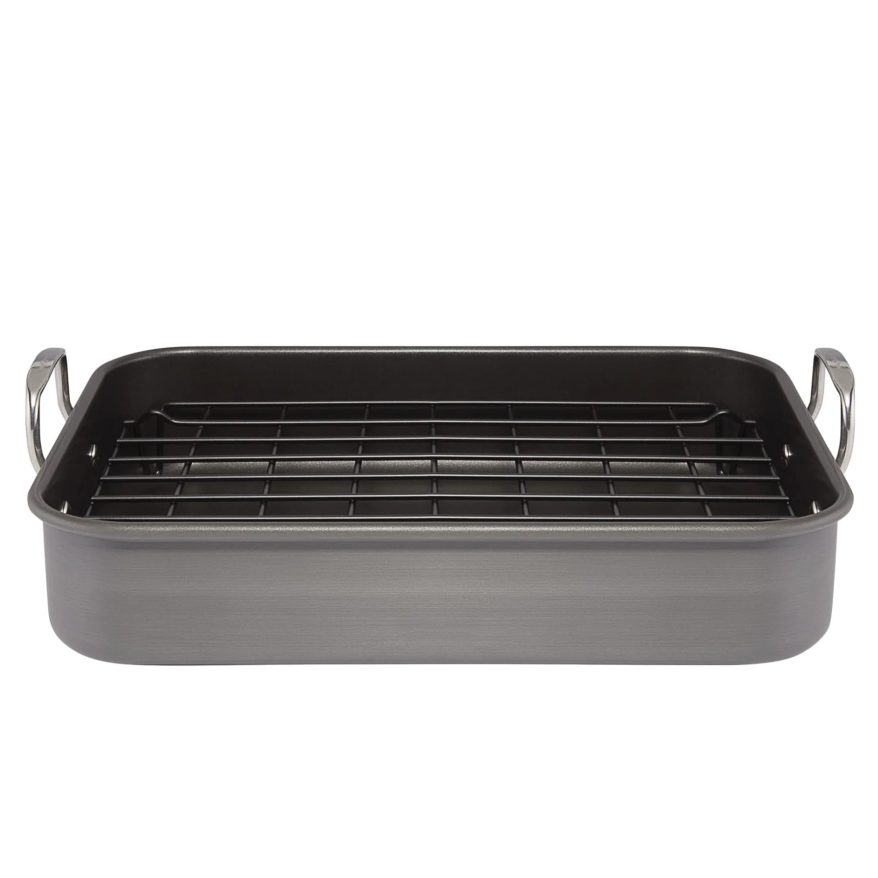 16-Inch x 12-Inch Nonstick Hard Anodized Roaster with Reversible Rack - Image 7